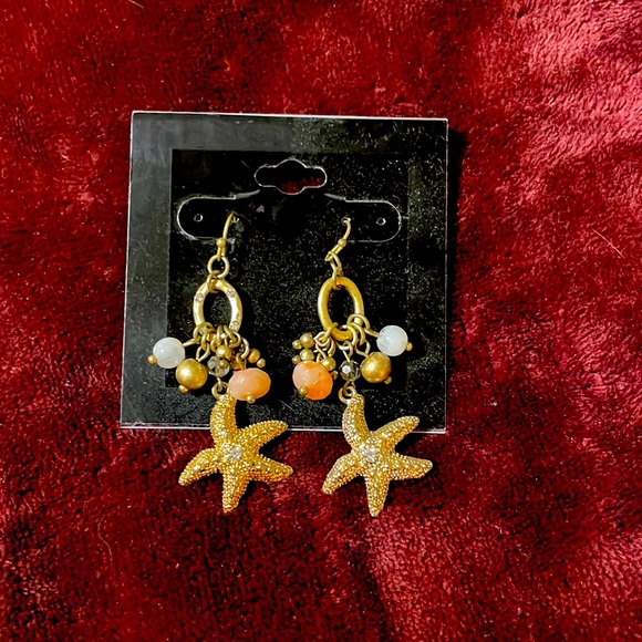 jcp Jewelry Nwt Dangled Starfish Beaded Earrings Poshmark